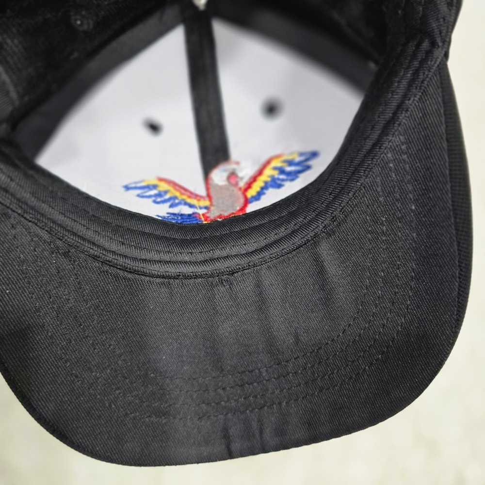 Cancun‎ Mexico Souvenir Baseball Cap Hat - Red Parrot Macaw Embroidery - Black - Picture 6 of 8
